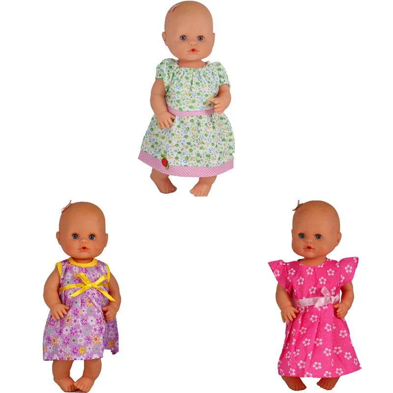 13 дюймов, Одежда для кукол, 35 см, Nenuco кукла, Ropa Nenuco y su Hermanita, аксессуары для кукол, 1 короткий наряд, 1 розовый кружевной наряд, 1 платье - Цвет: 3pcs mixed 7
