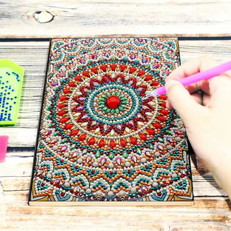 Diy Art Алмазный альбом для рисования дневник полная круглая вышивка мозаикой из стразов A5 64 страницы Сова Павлин блокнот