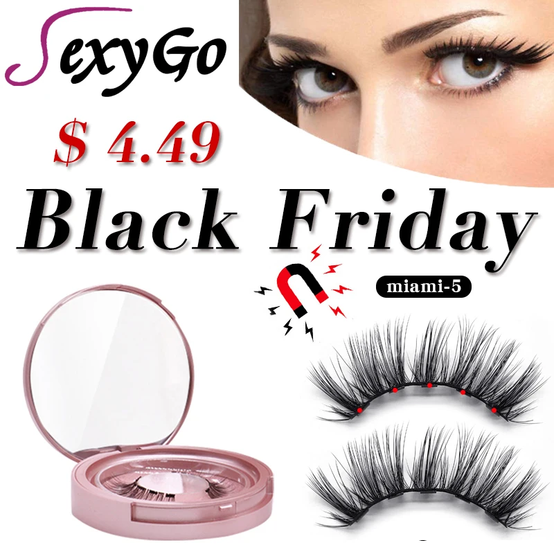 

SexyGo 3D magnetic eyelashes 1 Pairs Magnetic 3D Mink False Eyelashes No Magnetic Liquid Eyeliner Tweezer Set magnetic eyeliner