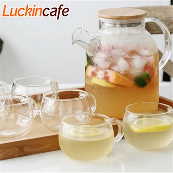 

Japanese-style handmade glass heat-resistant teapot cup large-capacity cold kettle set household cooler juice pot teapot