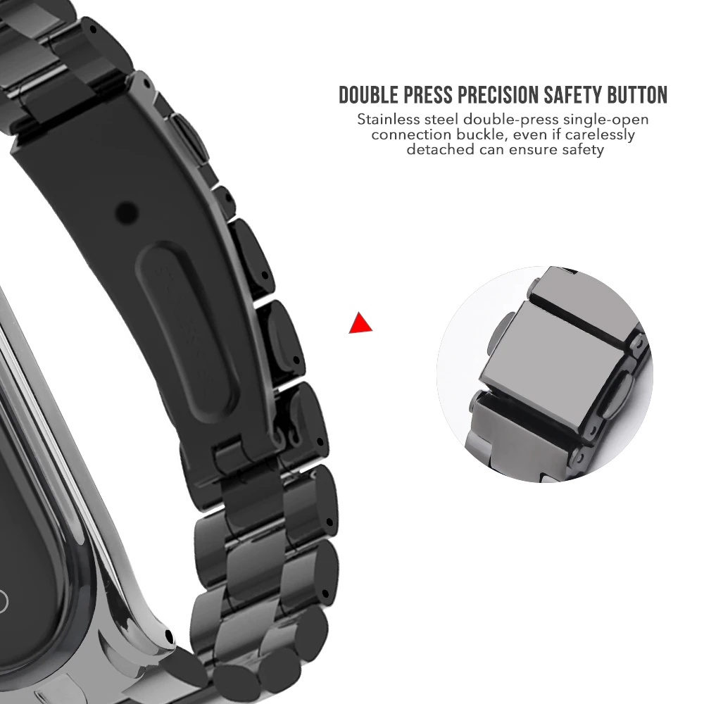 Сменный ремешок для Xiaomi Mi Band 4 3 браслет из нержавеющей стали светлый и
