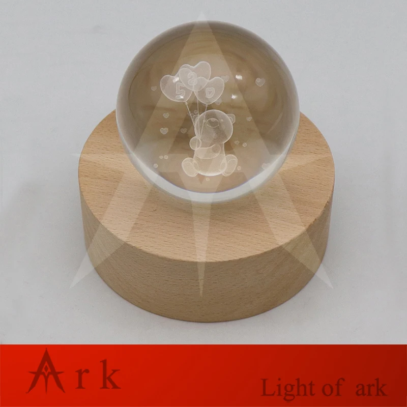 3D bear crystal ball wood tabale lamp night light-03
