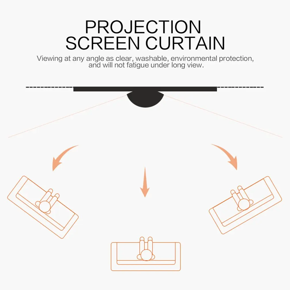 150/170 Inch Projection Screen Curtain Non-Woven Fabric White Soft Portable for KTV Ba Conference Room Home Theater