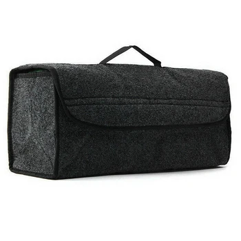 

Box Storage bag Portable 49x16x24cm Felt cloth Gray Accessories Organizer SUV Car Cargo