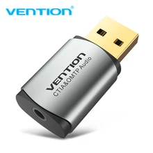 Vention USB External Sound Card  2-in-1 3.5mm USB Adapter Audio Interface for  EarPods Earphone Cable Computer USB Sound Card