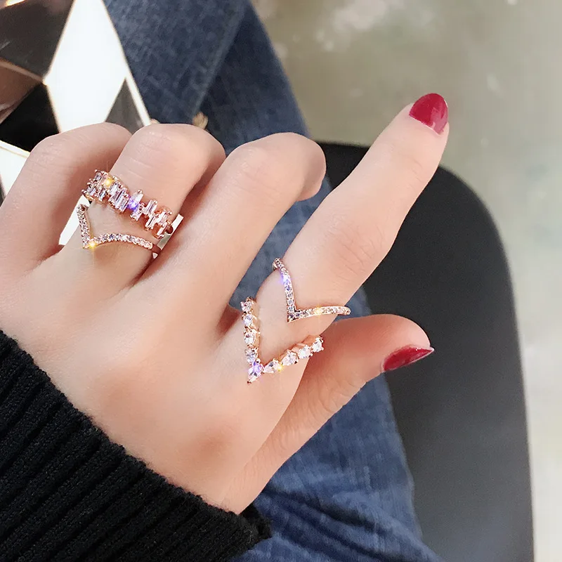 Кольцо Chaoren's shining zircon из Японии и Южной Кореи, Женское кольцо для студентов
