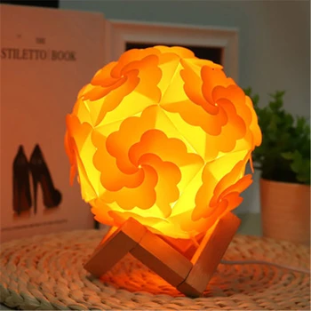 

INS Style Table Lamp DIY Stitching Table Lamps for Living Room Home Decor Cute Lamp Romantic Led Light Beside Lamp Lampara