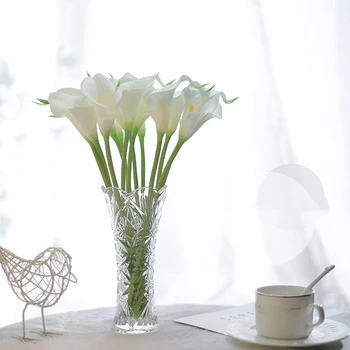 

30Pcs Head / Set Of Artificial Flowers Calla Lily Bride Wedding Decoration Bouquet Head Pu Real Press Artificial Flower