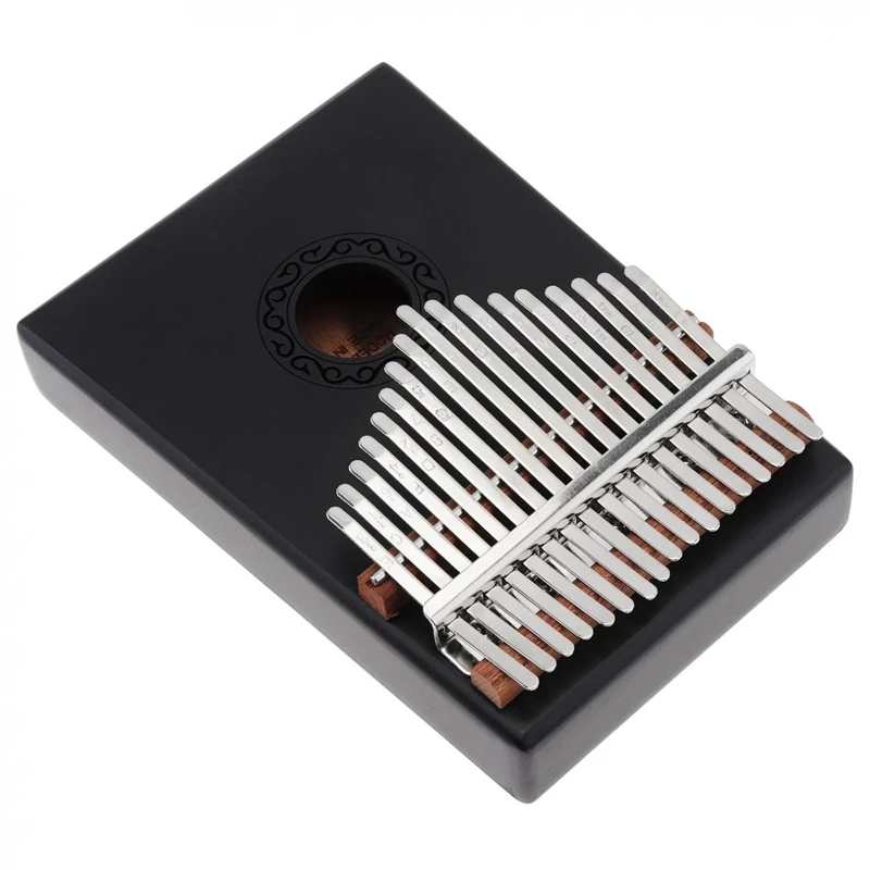 Hot-17 Key Black Single Board Mahogany Thumb Piano Mini Keyboard Instrument with Complete Accessories