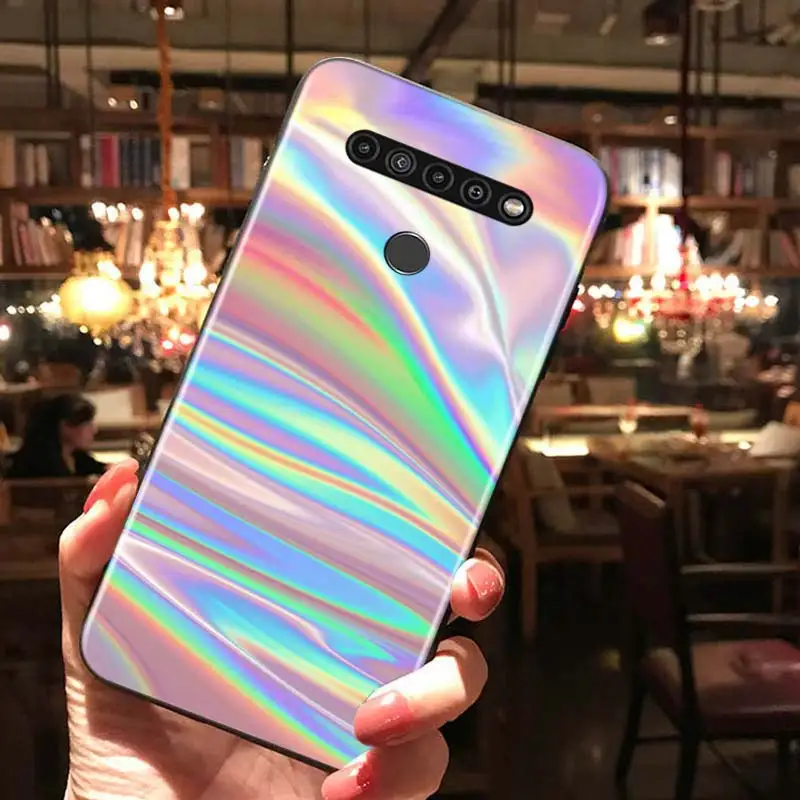 Gradient Rainbow Laser For LG K22 K71 K61 K51S K41S K30 K20 2019 Q60 V60 V50S V50 V40 V35 V30 G8 G8S G8X ThinQ Phone Case