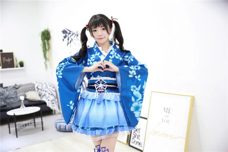 Горячая Распродажа LoveLive Косплей Сонода Уми косплей костюм кимоно Любовь Живая нисикино Маки Хонока Эли кимоно Хэллоуин костюм