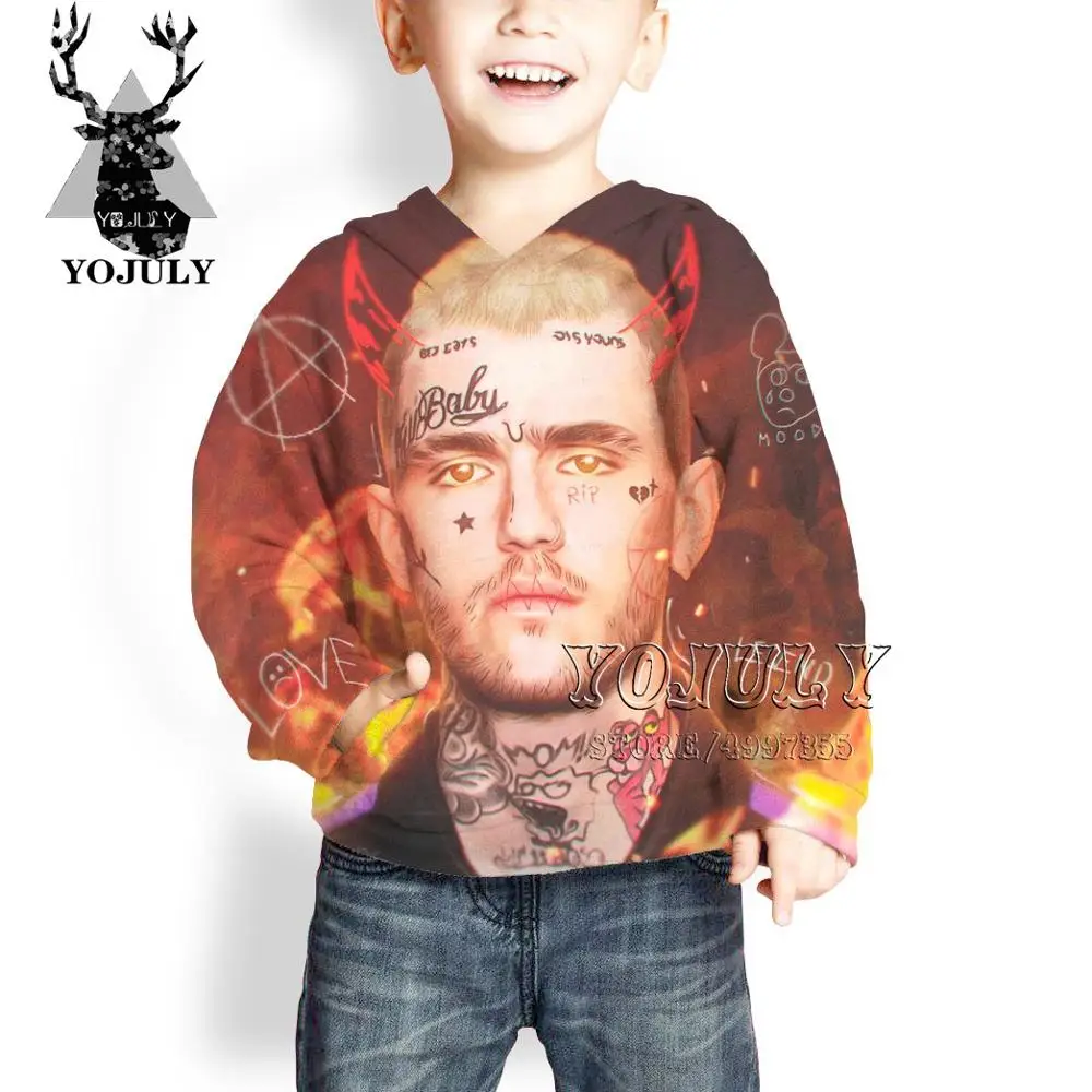 YOJULY Lil peep harajuku 3D Drucken Повседневный модный Уличная пуловер для маленьких мальчиков и девочек подростков hiip hop Детская толстовка C92 - Цвет: 10