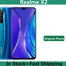 Original Realme X2 4G LTE Mobile Phone Snapdragon 730G Android 9.0 6.4" 2340x1080 64.0MP 30W Super Charger Screen Fingerprint