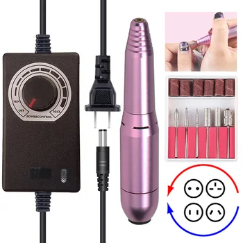 

35000 RPM 2 Way Strong Nail Drill Machine Electric Nail Drill File Manicure Pedicure Gel Remover Kit Portable Nail Drill File