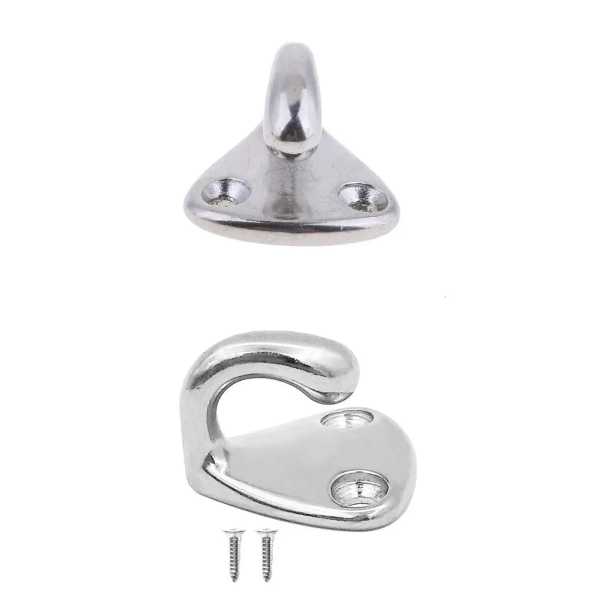 2pcs Marine Stainless Steel Boat Pad Eye Hook Fixing Hardware
