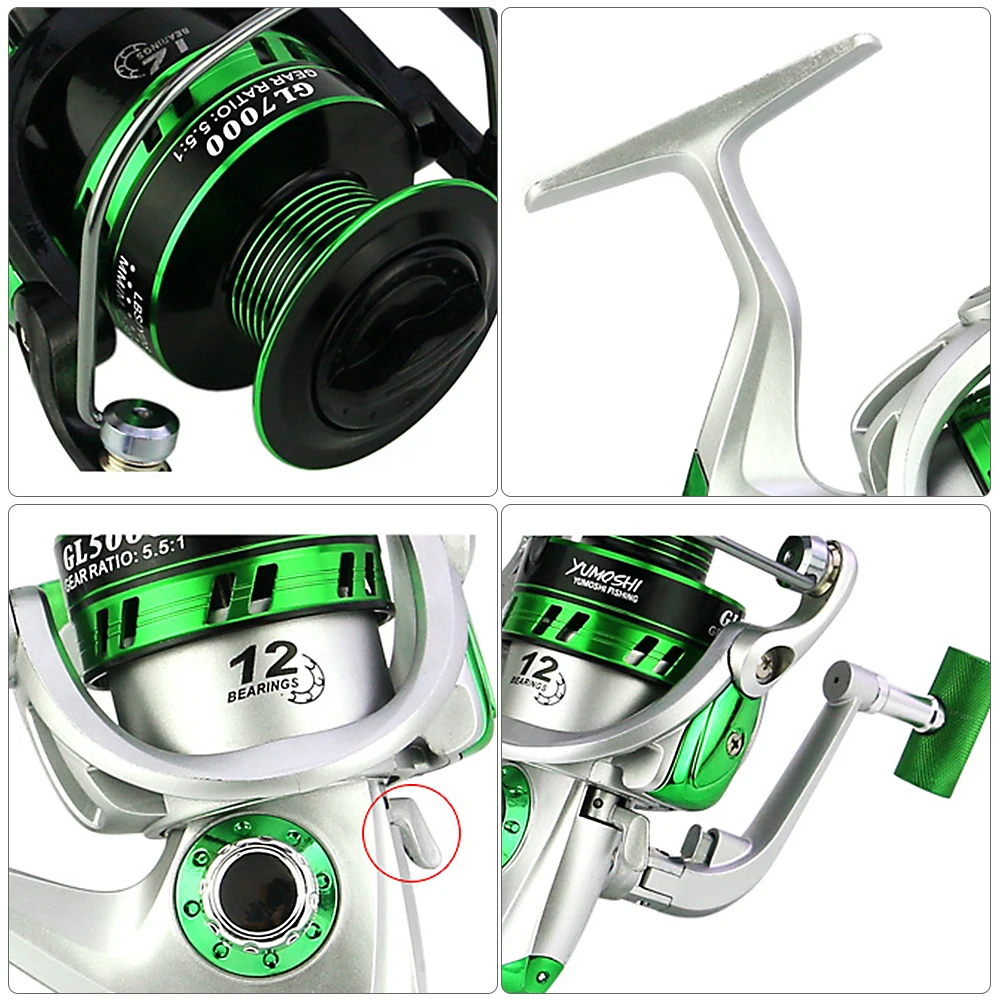 New Fishing Reels Spinning 5.5:1 Ball Bearings Right/Left Metal Spool Fishing Tackle Spool Saltwater Fishing Accessories