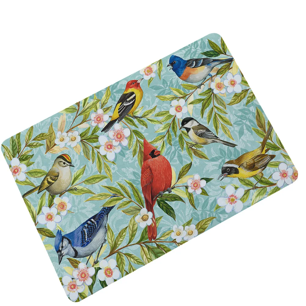Zeegle Printed Brids Floor Mat Out Door Entrance Mat Rubber Non Slip Hallway Carpet Washable Foot Mat Living Room Soft Carpet