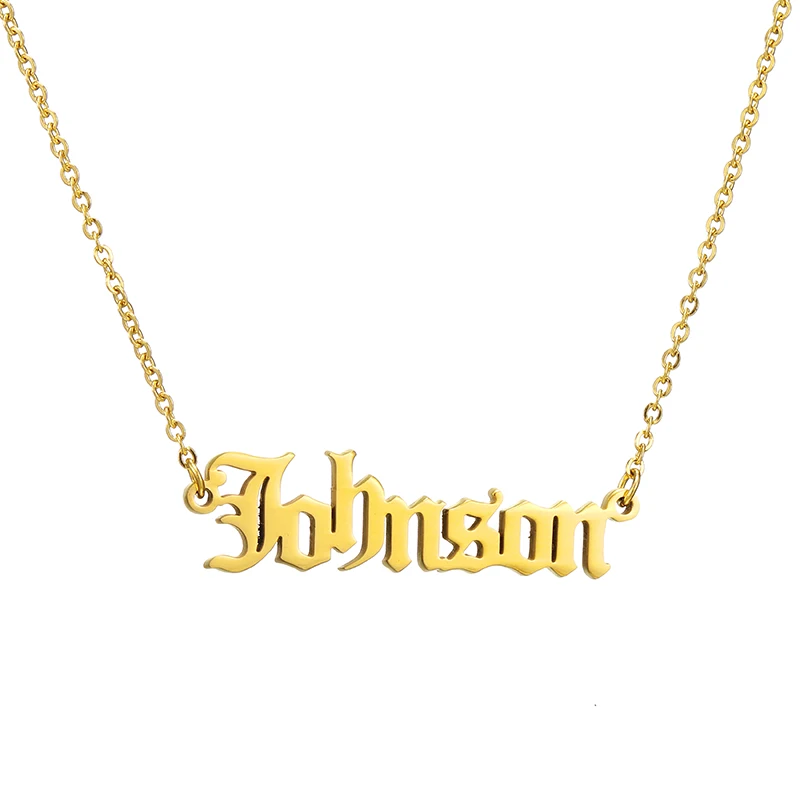 Ожерелье покрытое золотом индивидуальная именная табличка ожерелья на заказ из