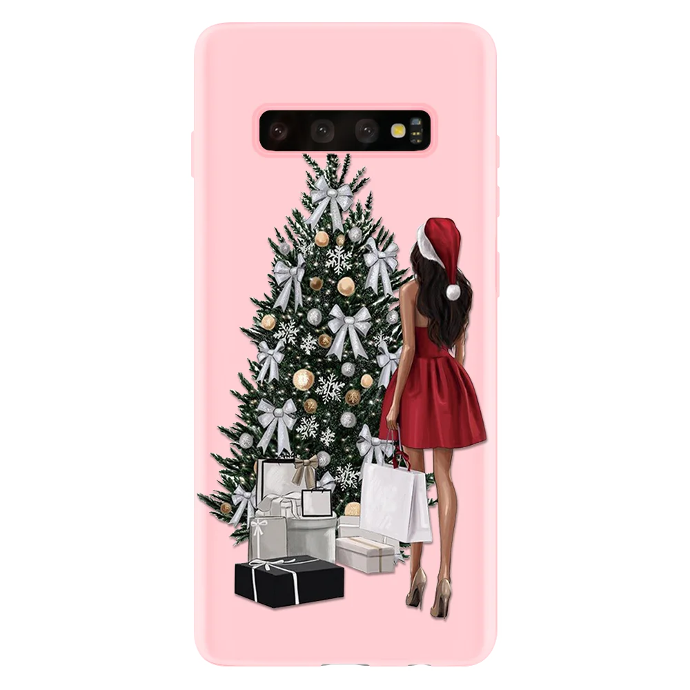 sdbailwd Рождество чёрный; коричневый волос для мам и дочек, чехол для Coque samsung Galaxy S8 S9 S10 S6 S7 Edge Plus S10e J5 J7 J4 J6 плюс чехол - Цвет: sdbailwd