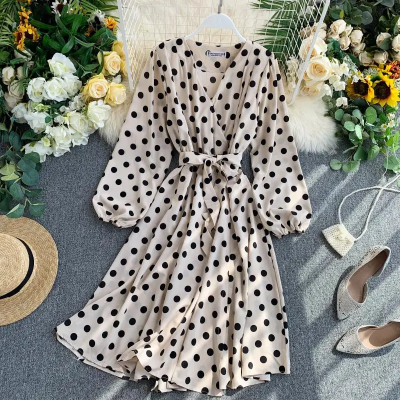 2019 новые модные женские платья Французский женский темперамент v образным