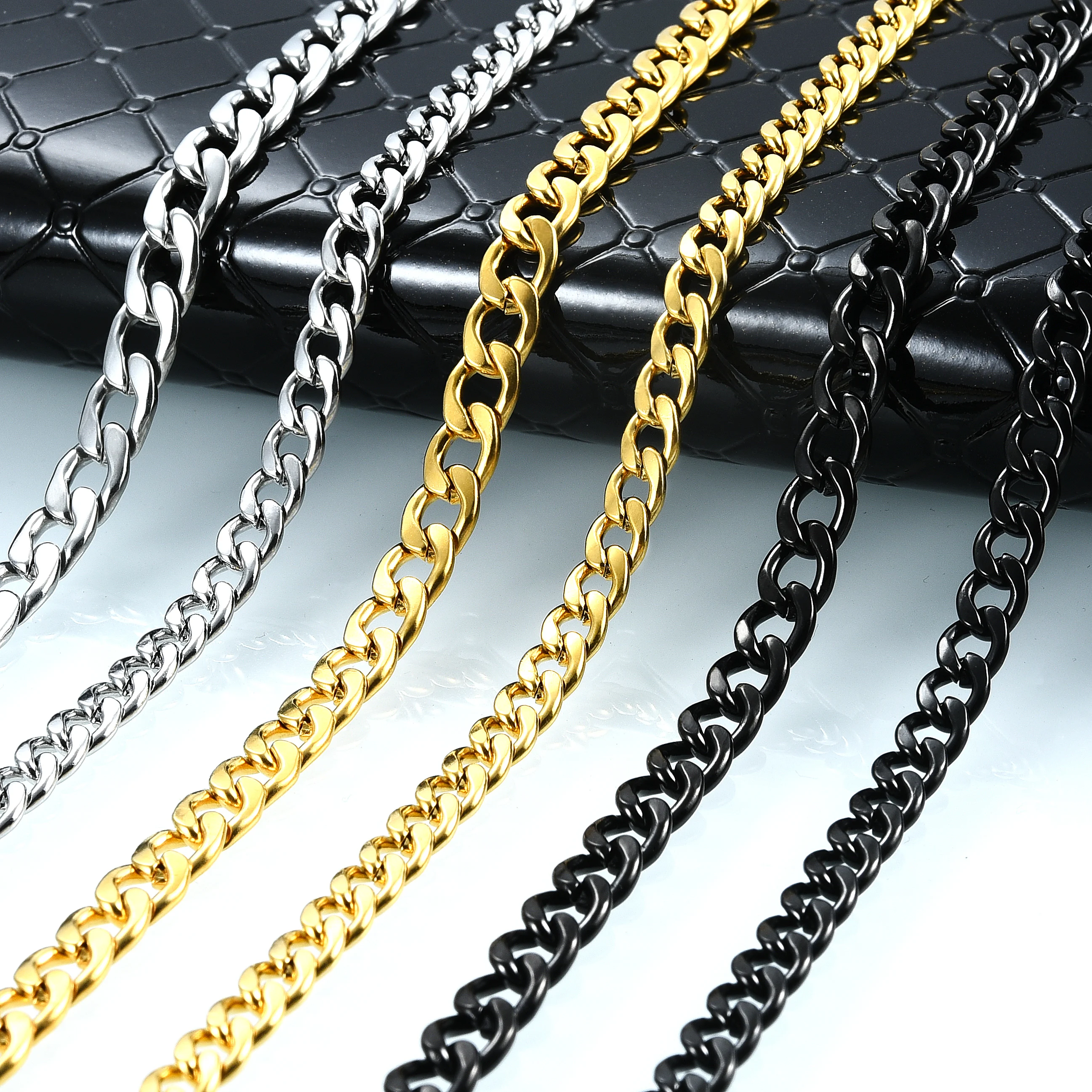 Gold Black and Silver Color Solid 