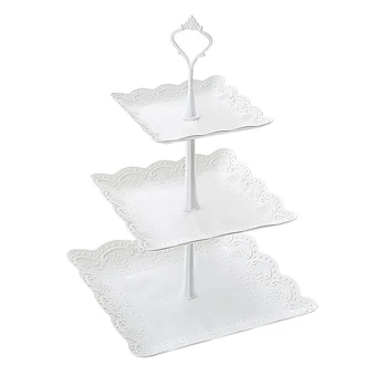 

Europe Tray Plastic Serving Platter Cake Stand Traydessert Tray Square Candy Pan Tea Party Fruit Tray In Part Kitchen Helper A