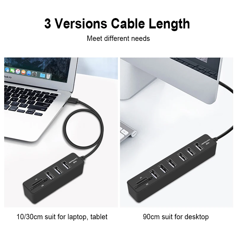 Mini USB Hub 3.0 Multi USB 3.0 Hub USB Splitter 3 Port Hub With TF SD Card Reader 6 Port 2.0 Hab Adapter For PC Accessories