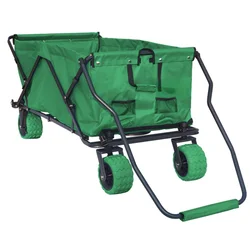Collapsible Removable Quad Compact Folding Utility Wagon Outdoor Garden Camping Cart