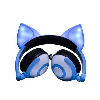 

Foldable Flashing Glowing FOX Ear Headphone Gaming Headset LED Light Earphone 8.16