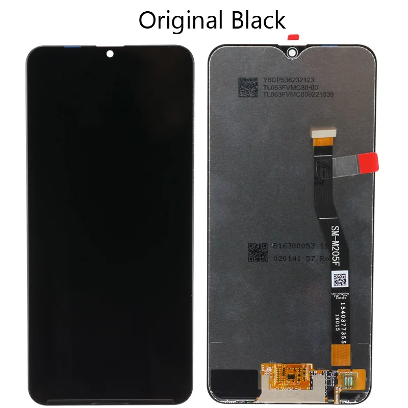 Original Black 6,3 ''Супер AMOLED для SAMSUNG Galaxy M20 SM-M205 M205F ЖК-дисплей сенсорный экран дигитайзер сборка запасные части - Цвет: Original Black