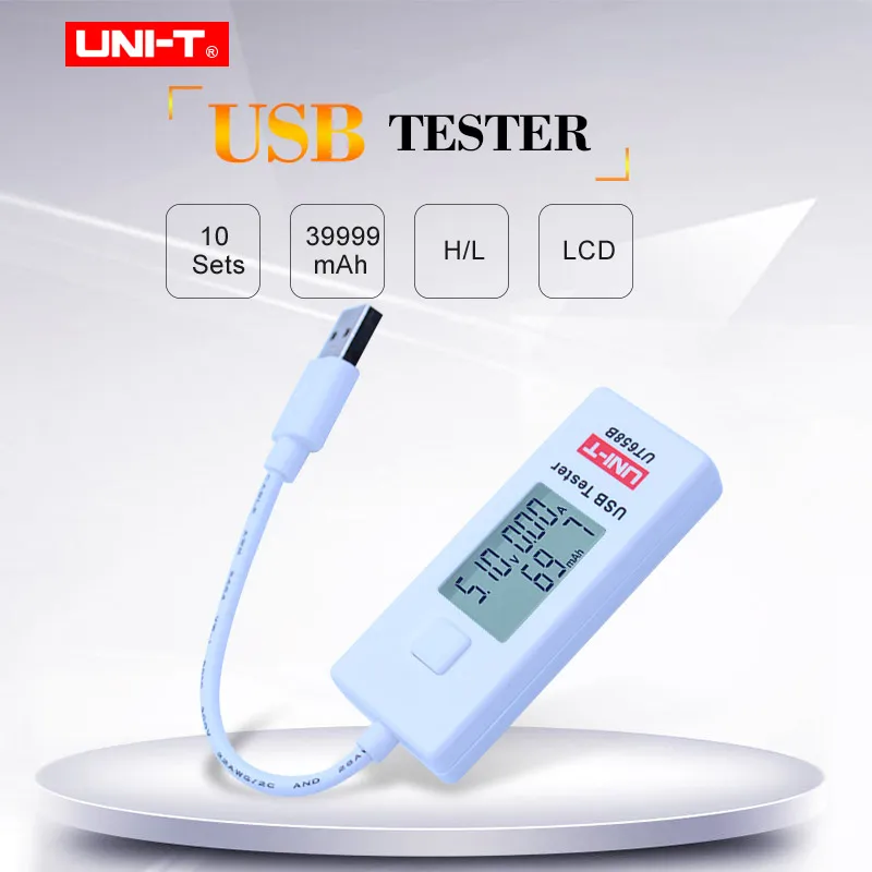 USB тестер UNI T UT658B устройство для измерения напряжения и силы тока максимальное