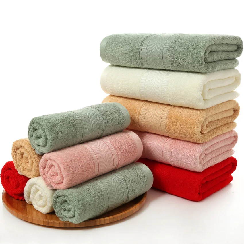 100% Bamboo Towels Soft Face Bath Towel Set Thick Solid Color Herringbone Pattern Bamboo Fiber Bathroom Towels for Adults