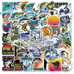 Lot de 10, 30 ou 50 pièces d'autocollants étanches en forme de poisson, en plein air, Graffiti, pour valise, valise, valise, carnet, tasse d'eau, corps d'ordinateur, vente en gros 