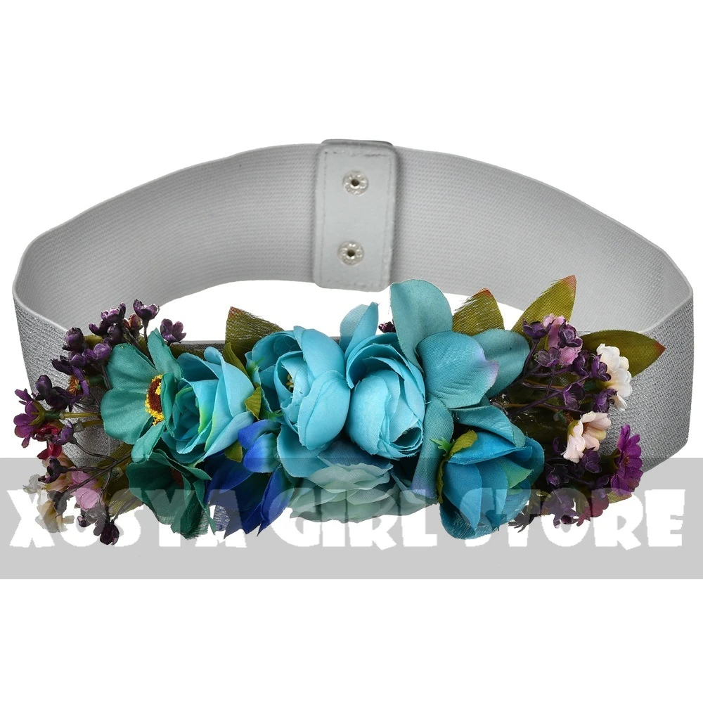 Cinturón de flores rosa mujer, cinturón elástico con hebilla para boda, accesorios bohemios, DW08|Cinturones de mujer| - AliExpress