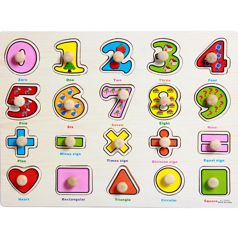 

3D Alphabet Number Puzzle Montessori Spell Word Game Wooden Toys Early Learning Jigsaw Letter Educational Toy For Toddler Kids