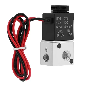 

3V1-06 3 Way 2 Position 1/8" BSP Normally Pneumatic Electric Solenoid Air Ball Valve DC 12V/24V