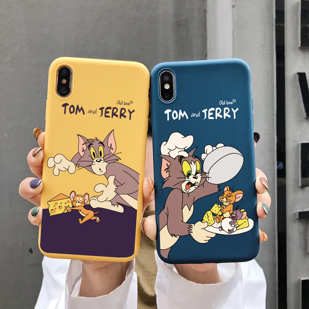 

Funny cat and mouse phone case for iPhone X XS Max XR 6 6S 7 8 Plus soft TPU funny back cover