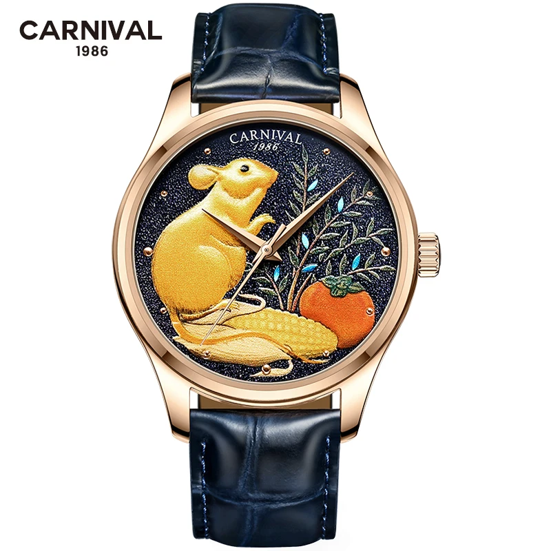 

Carnival Fashion Zodiac Mouse NH36A Mechanical Watch Men Luxury Sapphire Waterproof Automatic Watches for Mens Relogio Masculino