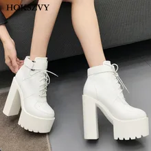 

HOKSVZY 2021 New Women's Sexy Winter Black Boots Platfrom Boot Women Fashion Shoes Thick High Heel Boots Black Ankle Boots