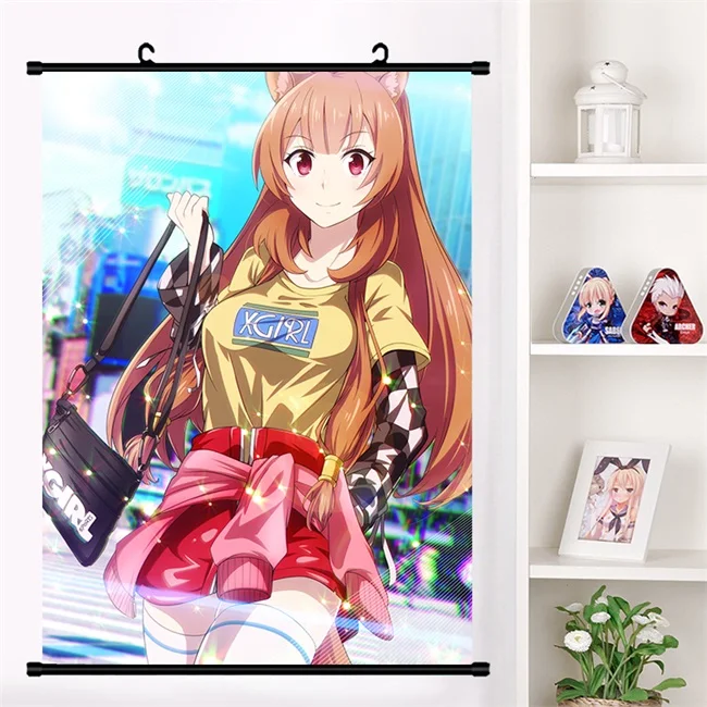 Аниме Tate no Yuusha no Nariagari Naofumi Iwatani Raphtalia Настенная роспись настенный плакат Otaku домашний Декор подарок - Цвет: R