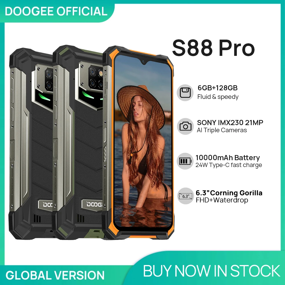 DOOGEE S88 Pro Rugged SmartPhone 10000mAh telephones Helio