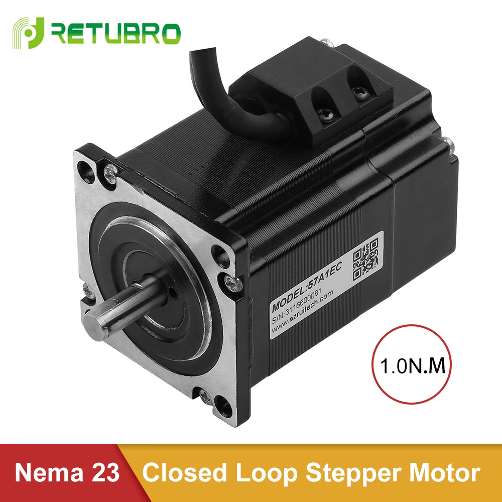 

RETUBRO Closed Loop Stepper Motor 57A1EC Nema 23 2 Phase 1NM Servo Motor 3.5A Shaft 8mm with 73mm Body length for CNC Machine
