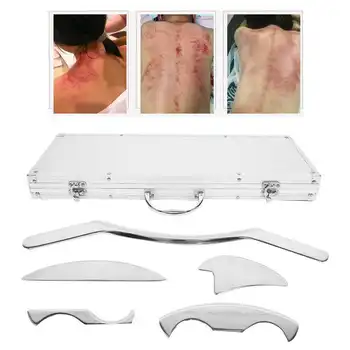 

Massage Tools 5pcs / set Stainless Steel Gua Sha Scraping Plate Body Muscle Relax Massage Tools Kit Relief Pain Tools