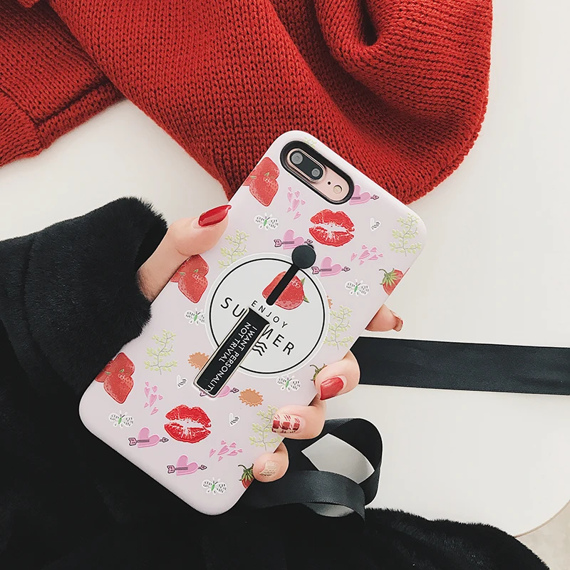Silicon Soft TPU phone Case for iPhone 6S 6 7 8 Plus with Hidden Holder Cases For X Xs Max XR Vintage Flower Phone | Мобильные