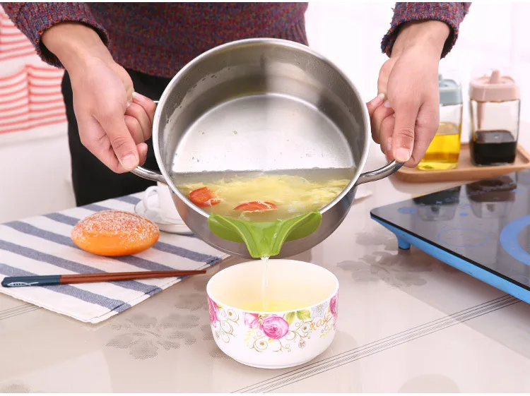 Креативная силиконовая противоскользящая Воронка для супа с носиком для горшков, кастрюль, миски и банки, кухонный гаджет, инструмент