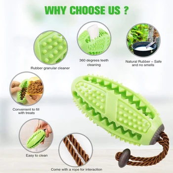 

Dog Chew Toys for Teeth Cleaning, Treat Toy Ball Dog Toothbrush Toy,Bite Resistant Interactive Puppy Play and Training Ball, Cot