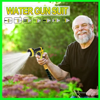 

high quality water gun garden hose sprinkler adjustable high pressure eu power hose flowers cleaning house car 25ft-100ft