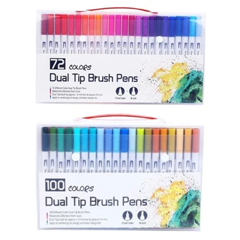 

Color Drawing Pen Painting Watercolor Art Marker Pen Color Hook Line Pen Double Head Marker Pen Tip Pen Brush School Art Supplie