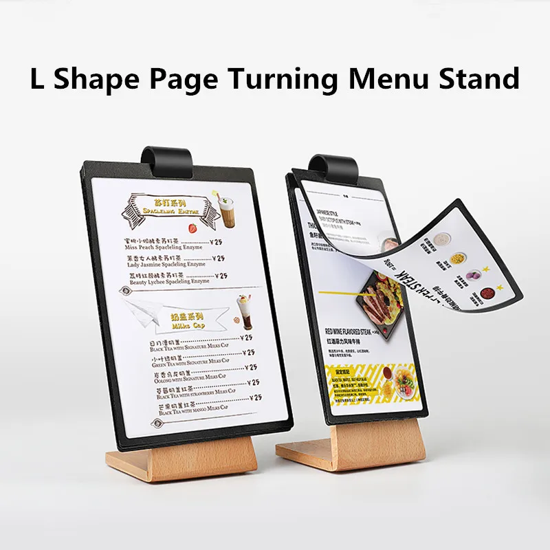 A5 And 100*200mm Double Sided Table Menu Card Sign Holder Ad Picture Photo Frames Advertisement Display Menu Paper Holder Stand