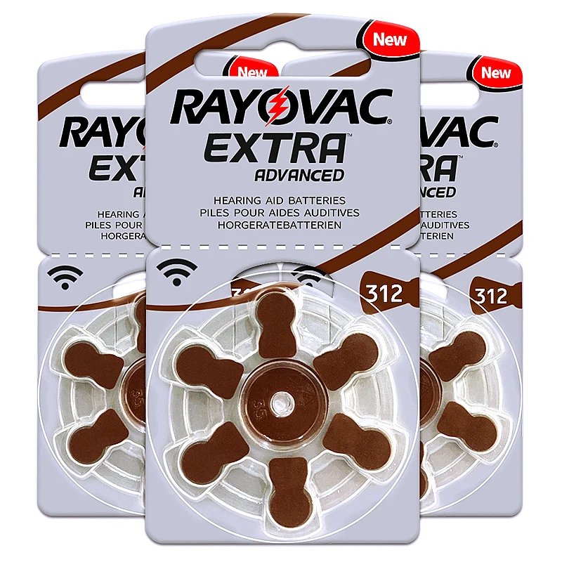 60x Rayovac дополнительные батареи для слухового аппарата 312 A312 312A P312 PR41 UK CTI HSE